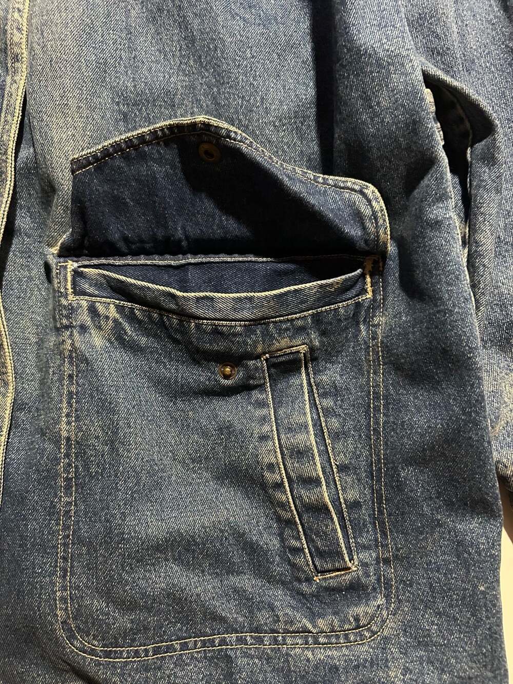 90s Vintage Only Denim Denim Chore Barn Jacket with Plaid Lining - Picture 2 of 12